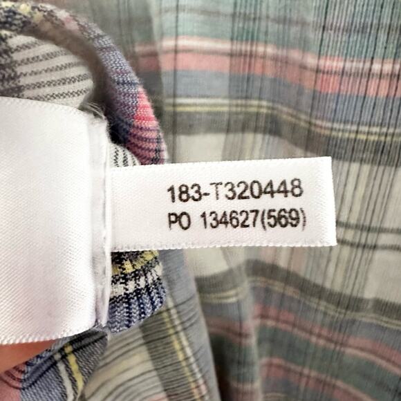 Tommy Bahama Men Becket Bay Blue Grey Continental Plaid Cord Button Up Shirt XL - Picture 9 of 16